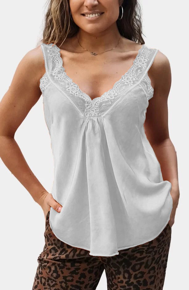 Polera satín encaje - Imagen 5