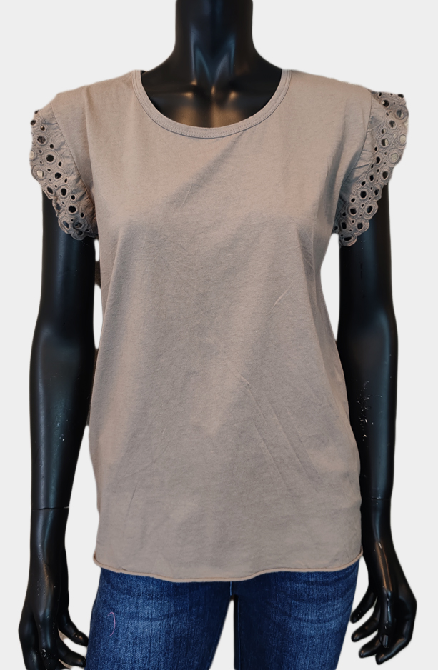 Polera Manguita Broderie - Imagen 7