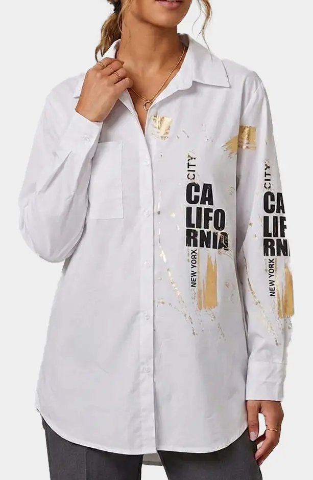 Blusa Blanca Foil
